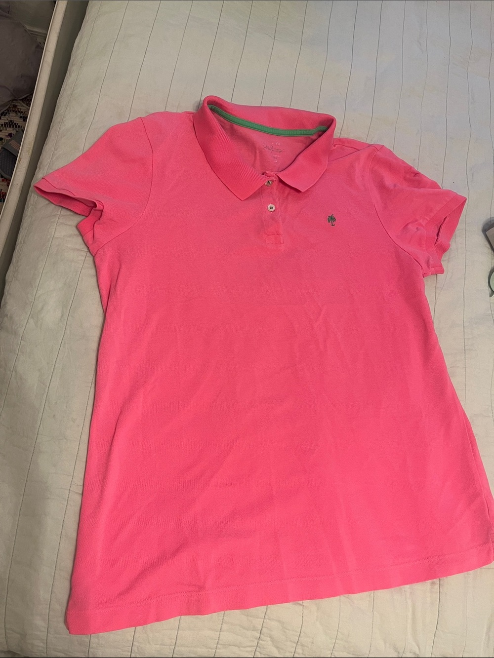 Lilly Pulitzer pink polo collared shirt 100% Pima cotton